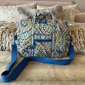Vintage VERA BRADLEY Capri Blue 2007 Business Bag Tech Laptop Tote Shoulder Y2K